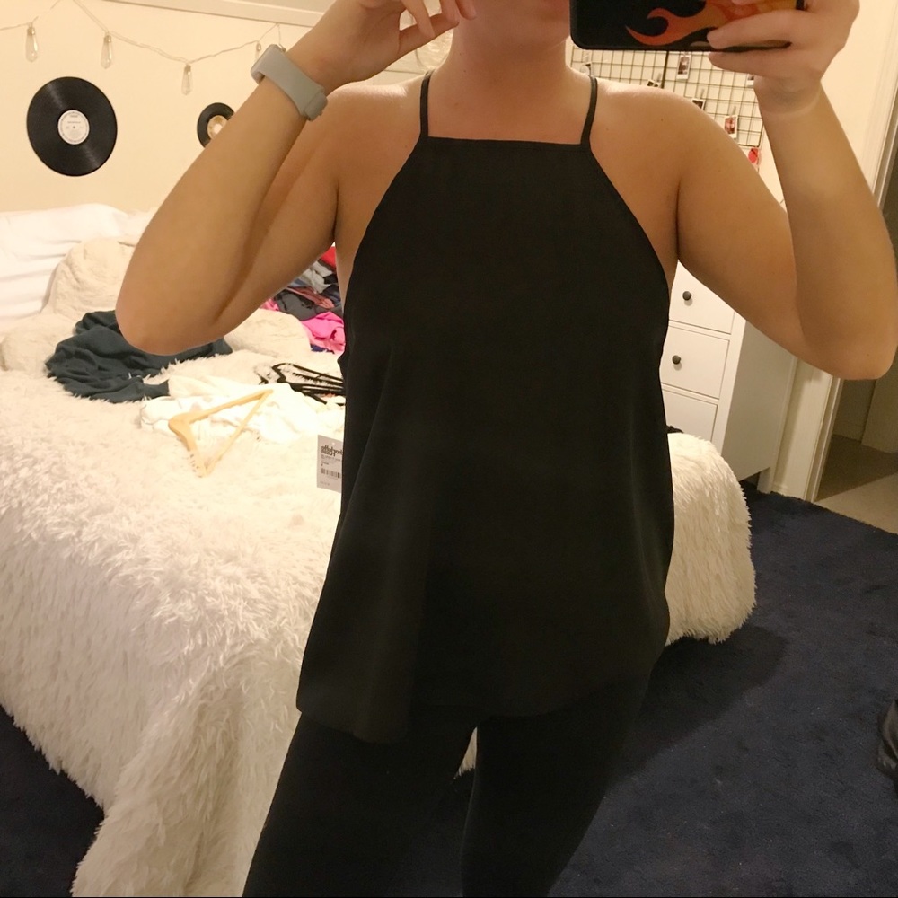 Silky Bib Neck Tank Top